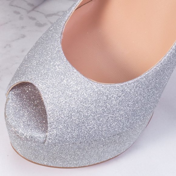 Petit Cadeau Danielle - Classy Peep Toe Pumps, 6" Heels and 1.5" Platform NEW! - Picture 5 of 5